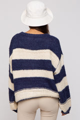 Navy Striped Knit Maternity Sweater