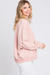 Pink Dropped Shoulder Sweatshirt