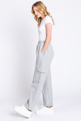 Heather Grey Fleece Cargo Sweatpants