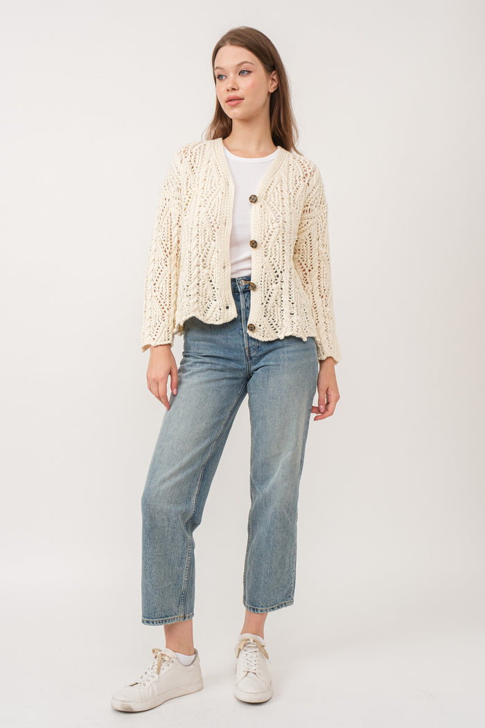 Cream Knit Cardigan