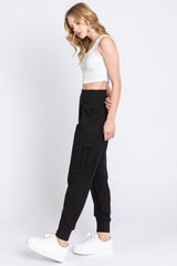 Black Cargo Pocket Jogger Pants