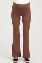 Rust Maternity Flared Leggings