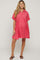Coral Collared Button Front Short Sleeve Maternity Dress