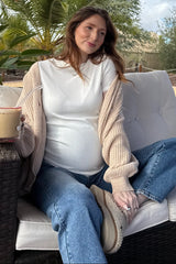 Blue Straight Crop Maternity Jeans