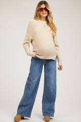 Blue Wide Leg Maternity Jeans