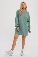 Green Ultra Soft Sweatshirt Dress