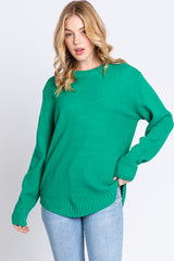 Green Knit Pullover Maternity Sweater