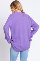 Lavender Knit Pullover Sweater