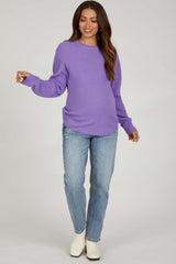 Lavender Knit Pullover Maternity Sweater