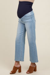 Light Blue Wide Leg Maternity Jeans