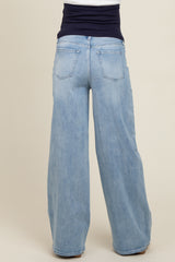 Light Blue Wide Leg Maternity Jeans