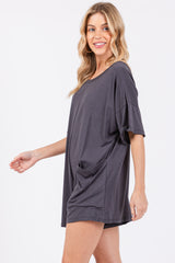 Charcoal Basic Romper