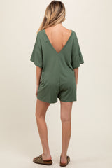 Light Olive Basic Maternity Romper