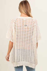 Cream Fishnet Knit Maternity Top