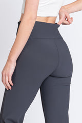 Charcoal Ribbed Flared Leggings