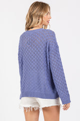 Periwinkle Diamond Open Knit Top