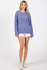 Periwinkle Diamond Open Knit Top