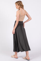 Charcoal Fold-Over Maxi Skirt