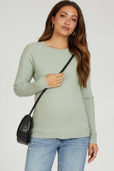 Mint Knit Long Sleeve Maternity Top