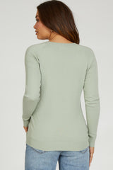 Mint Knit Long Sleeve Maternity Top