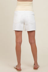 White Basic Maternity Denim Shorts