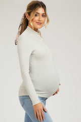 Cream Soft Turtle Neck Maternity Top