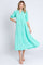 Emerald Short Sleeve Tiered Midi Dress