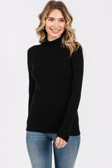 Black Soft Turtle Neck Maternity Top