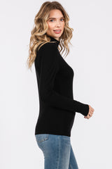 Black Soft Turtle Neck Top