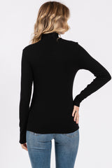 Black Soft Turtle Neck Top