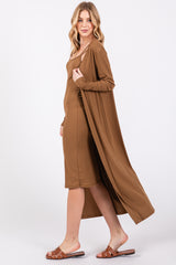 Camel Ribbed Cardigan 2 Piece Set