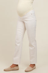 Cream Basic Maternity Straight Leg Jeans