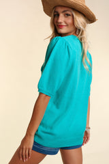 Teal Mama Sweater Top