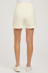 Cream Raw Edge Maternity Sweat Shorts