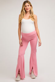 Pink Terry Flare Maternity Lounge Pants