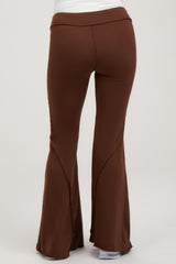 Brown Terry Flare Maternity Lounge Pants