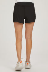 Black Side Mesh Active Maternity Shorts