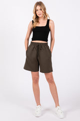 Olive Drawstring Shorts