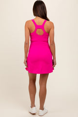 Fuchsia Tennis Racerback Maternity Romper Dress