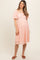 Peach Lace Square Neck Maternity Dress