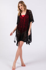 Black Crochet Knit Swim Cover Up