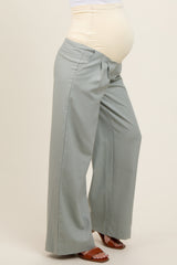 Sage Pleated Wide Leg Maternity Pants