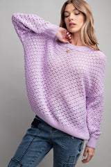 Lavender Knit Long Sleeve Maternity Top