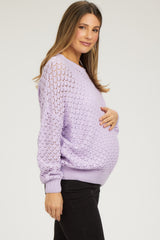 Lavender Knit Long Sleeve Maternity Top