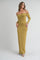 Lime Off Shoulder Long Sleeve Maxi Dress