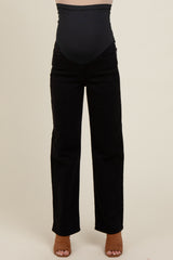 Black Relaxed Straight Leg Maternity Jeans