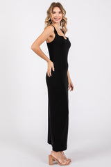 Black Cowl Neck Sleeveless Midi Dress