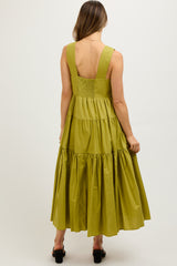 Lime Tiered Maternity Maxi Dress