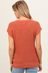 Rust Knit Maternity Sweater Top