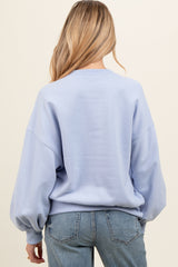 Light Blue Long Sleeve Maternity Crewneck